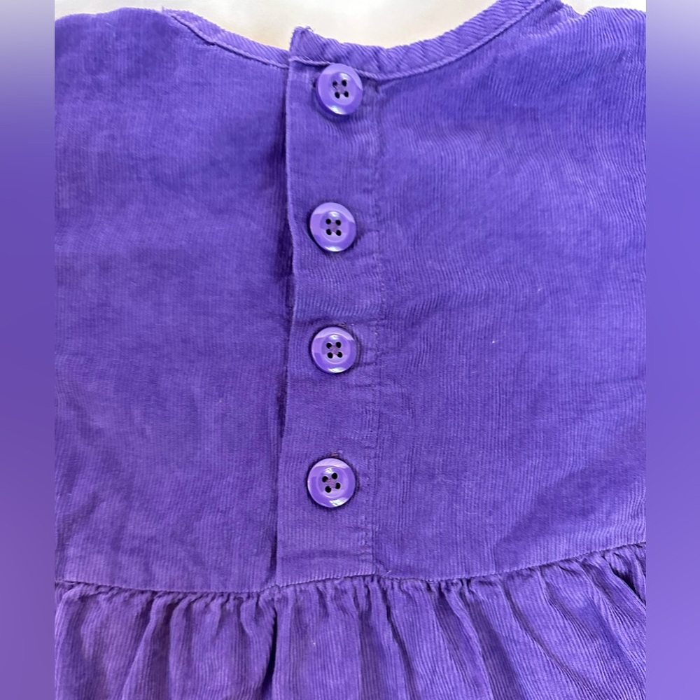 Girls Hanna Andersson purple corduroy dress - Picture 4 of 5
